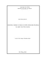 Phương trình vi phân tuyến tính hệ số hằng và một vài ứng dụng 