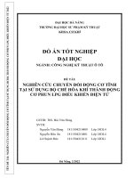 (Đồ án tốt nghiệp) NGHIÊN cứu CHUYỂN đổi ĐỘNG cơ TĨNH tại sử DỤNG bộ CHẾ hòa KHÍ THÀNH ĐỘNG cơ PHUN LPG điều KHIỂN điện tử 