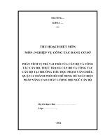 TIỂU LUẬN TCCT phân tích vị trí, vai trò của cán bộ và công tác cán bộ  thực trạng cán bộ và công tác cán bộ tại trường tiểu học phạm văn chiêu , quận 12 tp hồ chí minh  đề xuất biện pháp nâng cao chất lượng đội ngũ cán