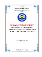 Phân tích yếu tố ảnh hưởng đến ý định mua sắm trực tuyến của khách hàng tại công ty tnhh maries 