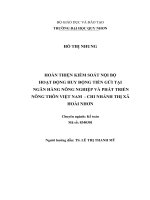 Hoàn thiện kiểm soát nội bộ hoạt động huy động tiền gửi tại ngân hàng nông nghiệp và phát triển nông thôn việt nam   chi nhánh thị xã hoài nhơn 