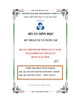 THIẾT KẾ HỆ THỐNG XỬ LÝ NƯỚC NGẦM NHIỄM SẮT CÔNG SUẤT 820 M3 NGÀY ĐÊM