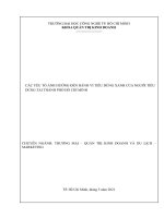 Các yếu tố ảnh hưởng đến hành vi tiêu dùng xanhcủa người tiêu dùng tại thành phố hồ chí minh 