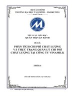 TIỂU LUẬN môn học QUẢN TRỊ vận HÀNH đề tài PHÂN TÍCH CHI PHÍ CHẤT LƯỢNG và THỰC TRẠNG QUẢN lý CHI PHÍ CHẤT LƯỢNG tại CÔNG TY VINAMILK 