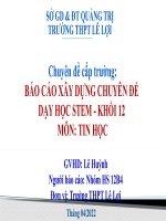 (SKKN mới NHẤT) chuyên đề cấp trường báo cáo xây DỰNG CHUYÊN đề dạy học STEM   KHỐI 12 