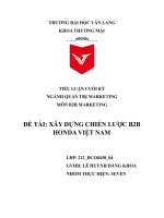 TIỂU LUẬN CUỐI KỲ NGÀNH QUẢN TRỊ MARKETING MÔN B2B MARKETING ĐỀ TÀI XÂY DỰNG CHIẾN LƯỢC B2B HONDA VIỆT NAM