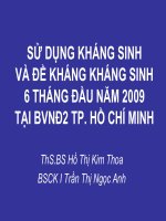 SỬ DỤNG KHÁNG SINH  VÀ ĐỀ KHÁNG KHÁNG SINH 6 THÁNG ĐẦU NĂM 2009  TẠI BV NĐ2 TP. HỒ CHÍ MINH. ThS.BS. Hồ Thị Kim Thoa