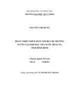 Hoàn thiện kiểm soát nội bộ chi thường xuyên tại kho bạc nhà nước hoài ân, tỉnh bình định 