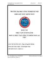 Báo cáo thực tập cơ sở nghành đơn vị thực tập công ty kiểm toán an việt