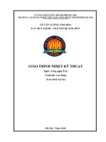 Giáo Trình Nhiệt kỹ thuật (Nghề Công nghệ ô tô  Cao đẳng)