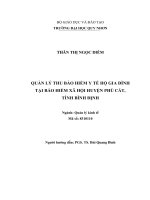 Quản lý thu bảo hiểm y tế hộ gia đình tại bảo hiểm xã hội huyện phù cát, tỉnh bình định 