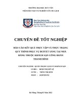 BÁO cáo kết QUẢ THỰC tập và THỰC TRẠNG QUY TRÌNH PHỤC vụ BUFFET SÁNG tại NHÀ HÀNG THUỘC KHÁCH sạn CÔNG đoàn 