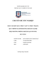 BÁO cáo kết QUẢ THỰC tập và THỰC TRẠNG QUY TRÌNH vệ SINH BUỒNG KHÁCH tại bộ PHẬN BUỒNG PHÒNG KHÁCH sạn FIVITEL 