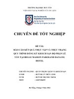 BÁO cáo kết QUẢ THỰC tập và THỰC TRẠNG QUY TRÌNH ĐĂNG ký KHÁCH sạn bộ PHẬN lễ tân tại BELLE MAISON PAROSAND DANANG HOTEL 