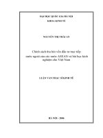 (LUẬN văn THẠC sĩ) chính sách thu hút vốn đầu tư trực tiếp nước ngoài của các nước ASEAN và bài học kinh nghiệm cho việt nam   