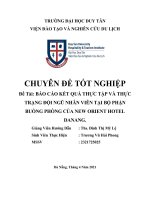 BÁO cáo kết QUẢ THỰC tập và THỰC TRẠNG đội NGŨ NHÂN VIÊN tại bộ PHẬN BUỒNG PHÒNG của NEW ORIENT HOTEL DANANG  