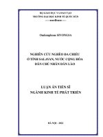 LUẬN ÁN TIẾN SĨ NGÀNH KINH TẾ PHÁT TRIỂN  NGHIÊN CỨU NGHÈO ĐA CHIỀU Ở TỈNH SALAVAN, NƯỚC CỘNG HÒA DÂN CHỦ NHÂN DÂN LÀO