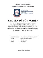 BÁO cáo kết QUẢ THỰC tập và THỰC TRẠNG về QUY TRÌNH PHỤC vụ BUFFET tại NHÀ HÀNG THIÊN LONG HIÊN của KHÁCH sạn NEW ORIENT HOTEL DANANG 