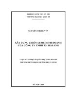 (LUẬN văn THẠC sĩ) xây dựng chiến lược kinh doanh của công ty TNHH TM hải anh    