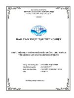 THỰC HIỆN QUY TRÌNH NHẬN đặt BUỒNG CHO KHÁCH tại KHÁCH sạn SAN MARINO BOUTIQUE 
