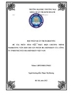 Phân tích việc thực hiện chương trình marketing năm 2020 cho sản phẩm bia heineken của công ty tnhh nhà máy bia heineken việt nam