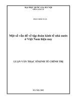 (LUẬN VĂN THẠC SĨ) Một số vấn đề về tập đoàn kinh tế nhà nước ở Việt Nam hiện nay