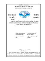CHUẨN bị và THỰC HIỆN QUY TRÌNH vệ SINH BUỒNG tại bộ PHẬN BUỒNG THUỘC KHÁCH sạn CÔNG đoàn THANH BÌNH 