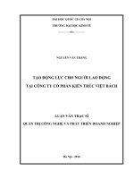 (LUẬN VĂN THẠC SĨ) Tạo động lực cho người lao động tại Công ty cổ phần kiến trúc Việt Bách