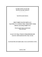 (LUẬN văn THẠC sĩ) phát triển nguồn nhân lực tại công ty cổ phần thực phẩm hữu nghị trong giai đoạn hiện nay    