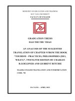 AN ANALYSIS OF THE SUGGESTEDTRANSLATION OF CHAPTER 9 FROM THE BOOK“TOURISM – PRACTICES, PHILOSOPHIES (2011,WILEY)”, TWENLFTH EDITION BY CHARLESR.GOELDNER AND I.R BRENT RITCHIE