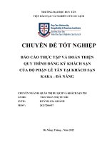 BÁO cáo THỰC tập và HOÀN THIỆN QUY TRÌNH ĐĂNG ký KHÁCH sạn của bộ PHẬN lễ tân tại KHÁCH sạn KAKA   đà NẴNG 