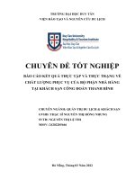 BÁO cáo kết QUẢ THỰC tập và THỰC TRẠNG về CHẤT LƯỢNG PHỤC vụ của bộ PHẬN NHÀ HÀNG tại KHÁCH sạn CÔNG đoàn THANH BÌNH 