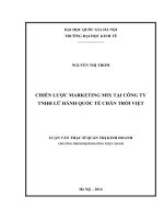 (LUẬN văn THẠC sĩ) chiến lược marketing mix tại công ty TNHH lữ hành quốc tế chân trời việt   002 