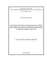 (LUẬN VĂN THẠC SĨ) Thực hiện công bằng xã hội trong quá trình phát triển nền kinh tế thị trường định hướng xã hội chủ nghĩa ở Việt Nam