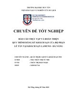 BÁO cáo THỰC tập và HOÀN THIỆN QUY TRÌNH ĐĂNG ký KHÁCH sạn của bộ PHẬN lễ tân tại KHÁCH sạn LAMUNO   đà NẴNG 
