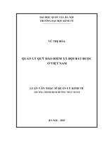 (LUẬN văn THẠC sĩ) quản lý quỹ bảo hiểm xã hội bắt buộc ở việt nam   