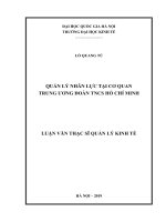 (LUẬN văn THẠC sĩ) quản lý nhân lực tại cơ quan trung ương đoàn thanh niên cộng sản hồ chí minh     
