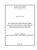 (LUẬN VĂN THẠC SĨ) Quy trình công nghệ cho hoạt động đầu tư ra nước ngoài của Tổng Công ty thăm dò khai thác dầu khí (PVEP)