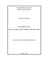 (LUẬN VĂN THẠC SĨ) Xúc tiến đầu tư vào các khu công nghiệp tỉnh Bắc Ninh