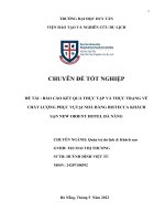 ĐỀ tài  báo cáo kết QUẢ THỰC tập và THỰC TRẠNG về CHẤT LƯỢNG PHỤC vụtại NHÀ HÀNG BISTECCA KHÁCH sạn NEW ORIENT HOTEL đà NẴNG (2) 