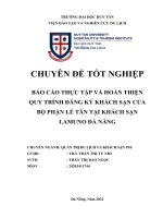 BÁO cáo THỰC tập và HOÀN THIỆN QUY TRÌNH ĐĂNG ký KHÁCH sạn của bộ PHẬN lễ tân tại KHÁCH sạn LAMUNO đà NẴNG 