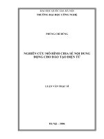 (LUẬN văn THẠC sĩ) nghiên cứu mô hình chia sẻ nội dung động cho đào tạo điện tử  luận văn ths  công nghệ thông tin  1 01 10 