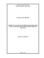 (LUẬN văn THẠC sĩ) nghiên cứu xây dựng hệ thống radar thụ động sử dụng tín hiệu phát thanh truyền hình tại việt nam  luận văn ths  kỹ thuật điện tử viễn thông 60 52 70 