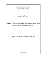 (LUẬN văn THẠC sĩ) nghiên cứu xây dựng hệ thống thông tin giám sát cháy rừng sử dụng dữ liệu ảnh vệ tinh  luận văn ths  công nghệ thông tin 