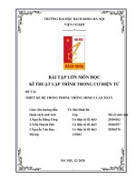 BÀI tập lớn môn học kĩ THUẬT lập TRÌNH TRONG cơ điện tử đề tài THIẾT kế hệ THỐNG PHÒNG THÔNG MINH và AN TOÀN 