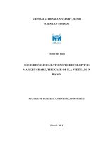 (LUẬN văn THẠC sĩ) some recommendations to develop the market share, the case of ILA vietnam in hanoi  