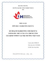 Tiểu luận kế hoạch marketing cho dịch vụ chăm sóc thú cưng
