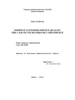 (LUẬN VĂN THẠC SĨ) Improve customer service quality - The case of Techcombank card service
