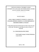 (LUẬN văn THẠC sĩ) using video to reduce students’anxiety in english listening lessons an action research at thanh hoa medical college 