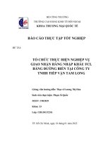 TỔ CHỨC THỰC HIỆN NGHIỆP vụ GIAO NHẬN HÀNG NHẬP KHẨU FCL BẰNG ĐƯỜNG BIỂN tại CÔNG TY TNHH TIẾP vận TAM LONG 